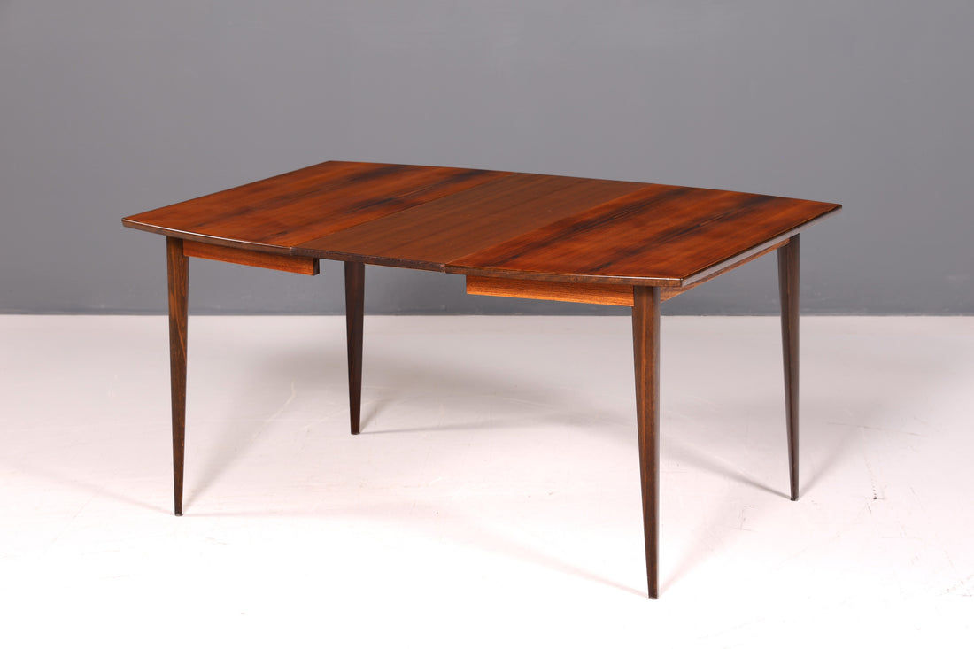 Schlichter Mid Century Esstisch Ausziehbar Palisander Vintage Tisch Retro Küchentisch 60s