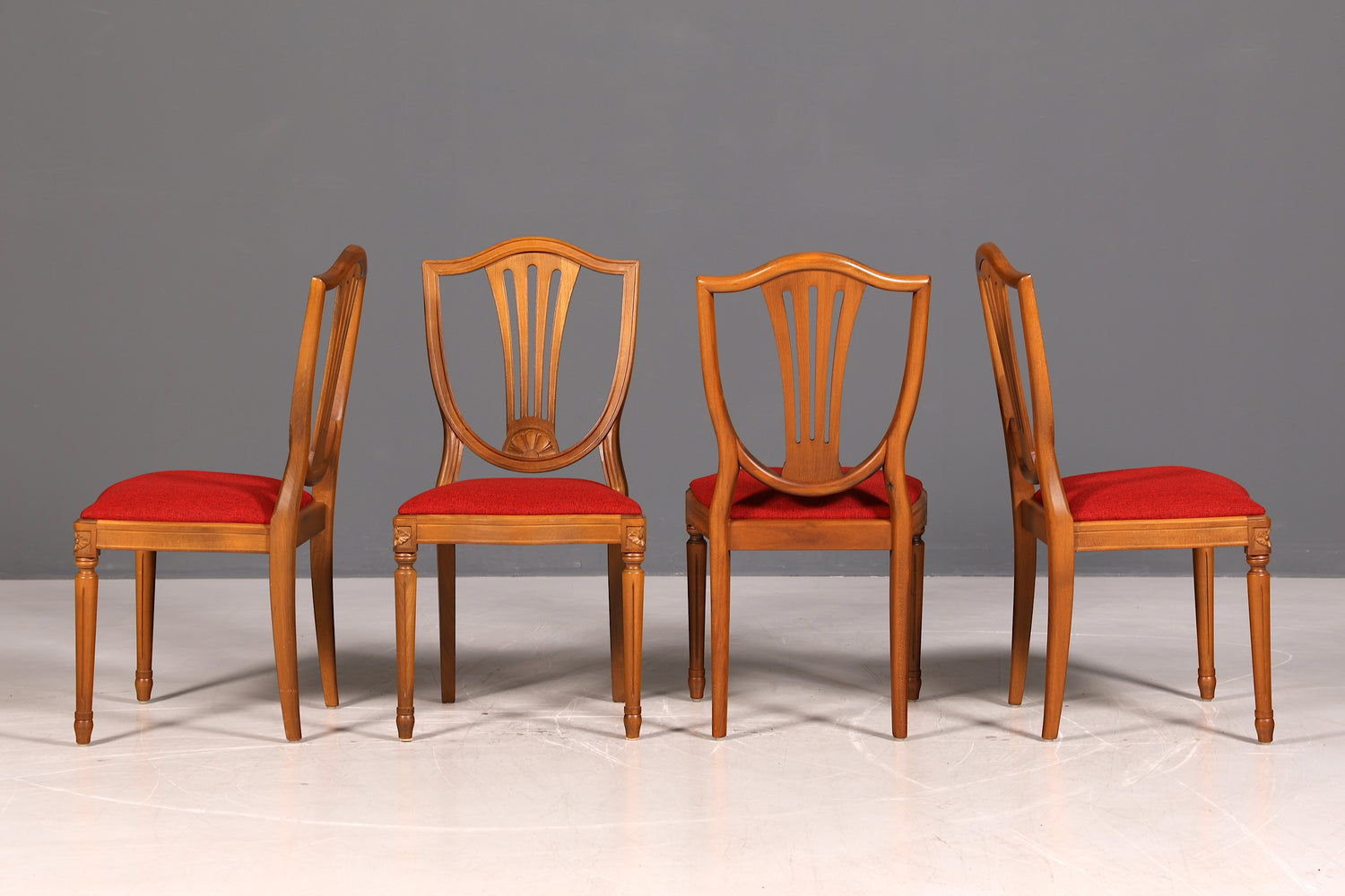Wunderschöne 4er Set Englische Stühle Regency 60er Jahre Dining Chairs Antik Polsterstühle