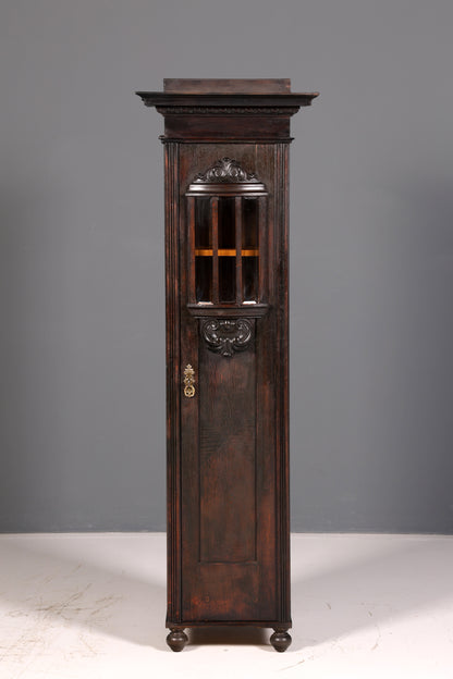 Magnificent Art Nouveau oak display cabinet, antique bookcase, dish cabinet, glass cabinet, antique cabinet, 2 of 2