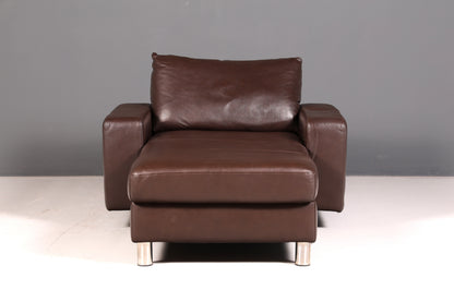 Beautiful Stressless E200 Recamier genuine leather brown chaise longue ottoman leather sofa vintage recliner