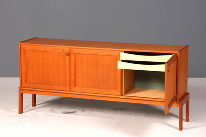 Schlichtes Mid Century Sideboard Vintage TV Kommode 60s Schrank Retro Teak Holz Longboard