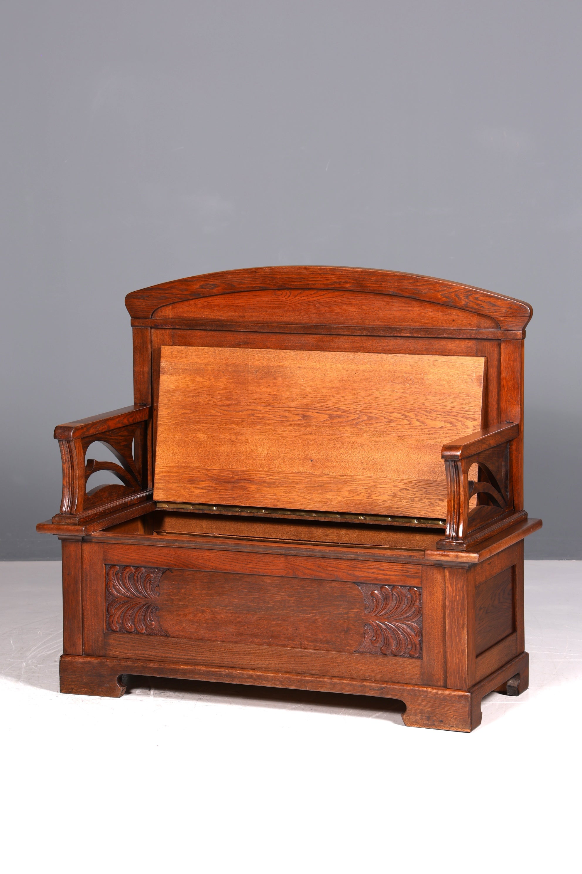Wunderschöne Jugendstil Sitzbank Antik Bank Truhe Eiche Sofa Holzbank Holztruhe