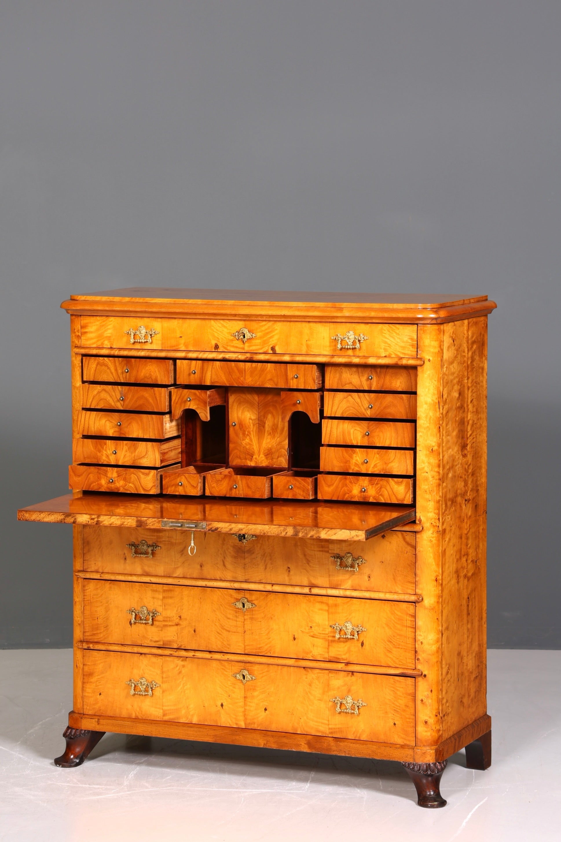 Stilvoller Biedermeier Sekretär Louis Philippe Vertiko Antik Kommode Schreibkommode Office Desk