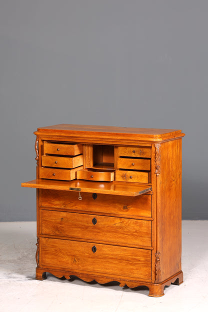 Stilvoller Biedermeier Sekretär um 1860 Vertiko Antik Kommode Louis Philippe Schreibkommode