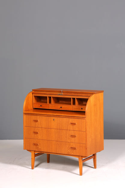 Wunderschöner Mid Century Rollladen Sekretär echt Holz Büro Schrank Vintage Schreibkommode