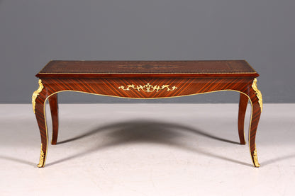 BILDER TAUSCHEN  Traumhafter Barock Stil Couchtisch Intarsien Antik Messing Wohnzimmer Tisch Ablage