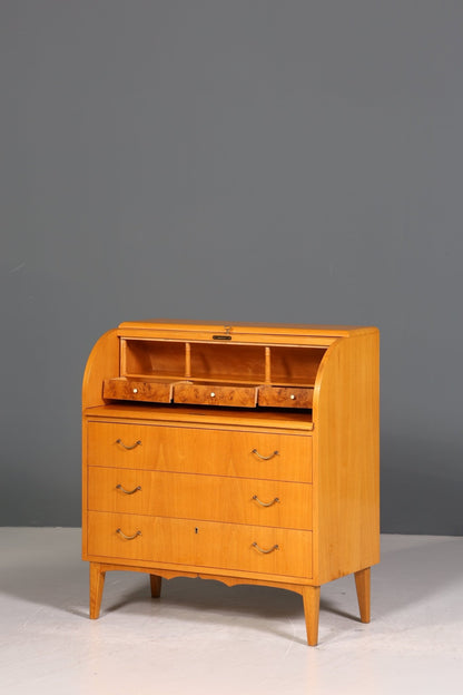 Stilvoller Mid Century Rollladen Sekretär Danish Design echt Holz Rollladen Kommode