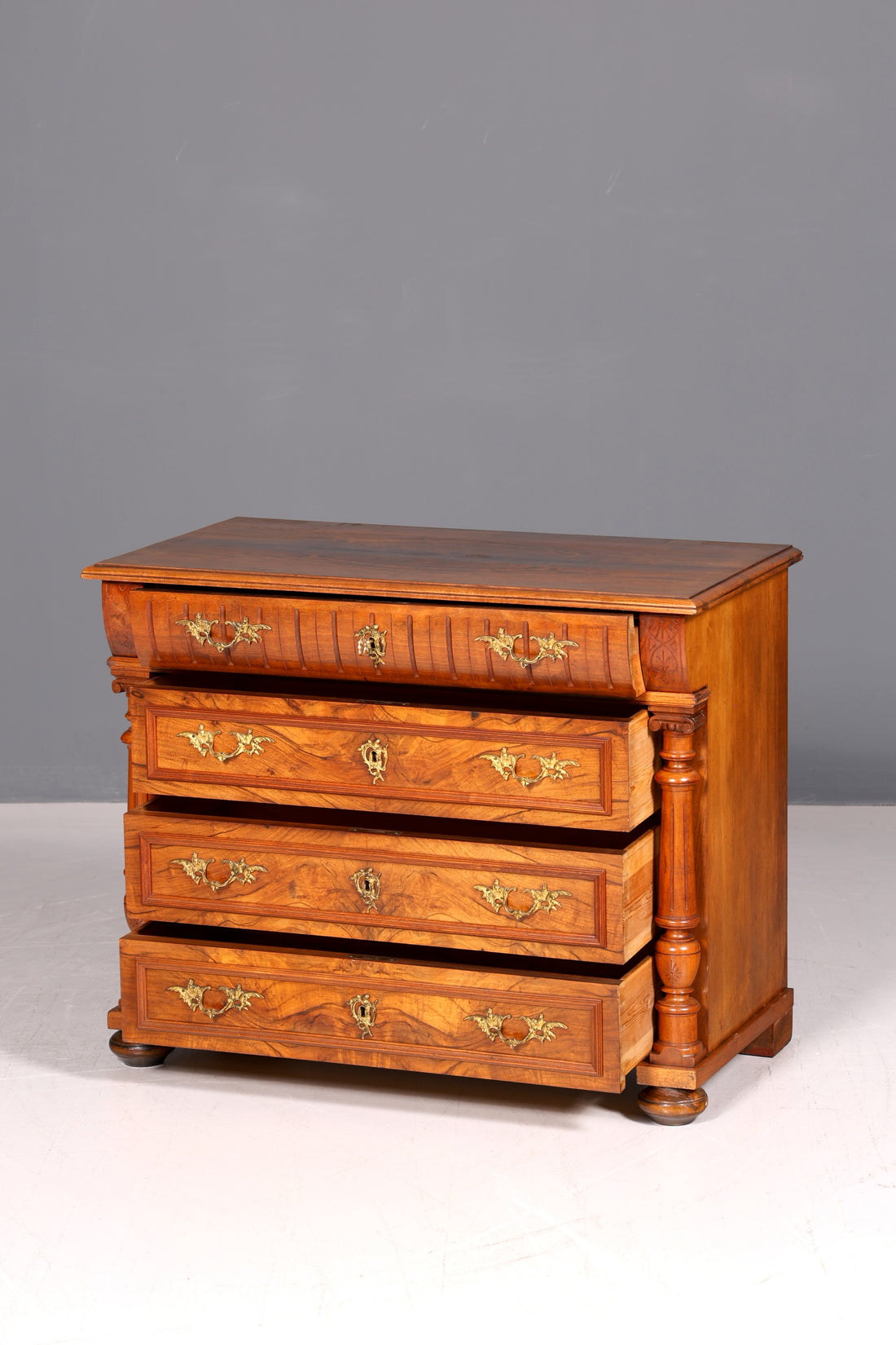Edle Gründerzeit Kommode Louis Philippe Antik Sideboard Schubladenkommode Wäschekommode um 1890