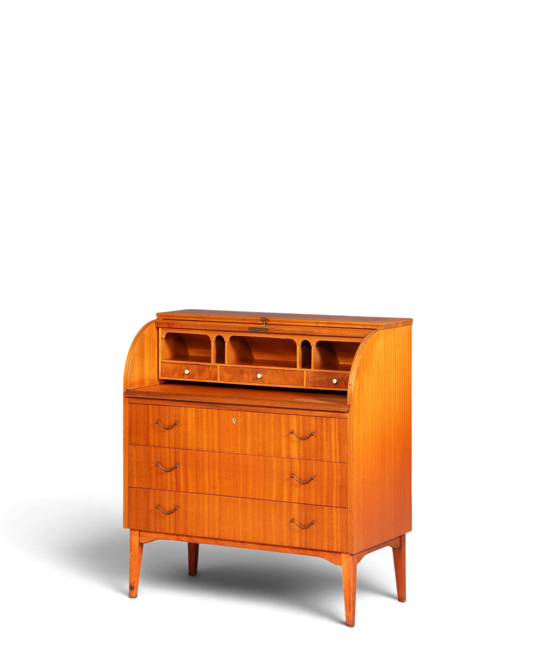 Wunderschöner Mid Century Rollladen Sekretär echt Holz Büro Schrank Vintage Schreibkommode