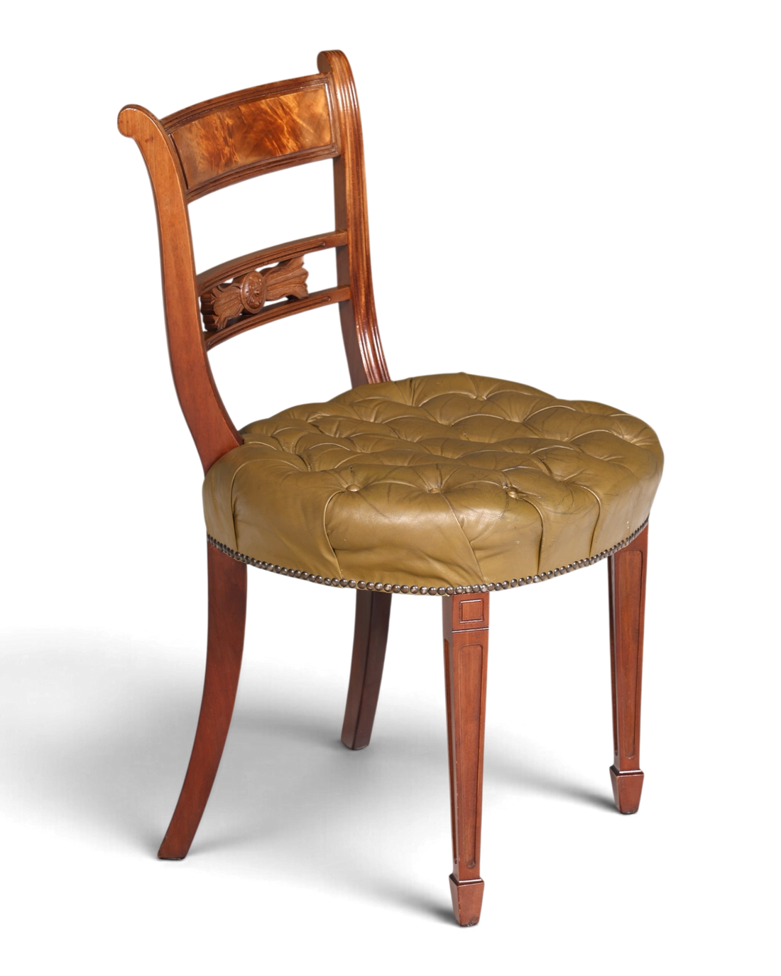Wunderschöner Chesterfield Stuhl Anno Dom Sekretär Stuhl Englisch echt Leder Küchenstuhl 3 von 4