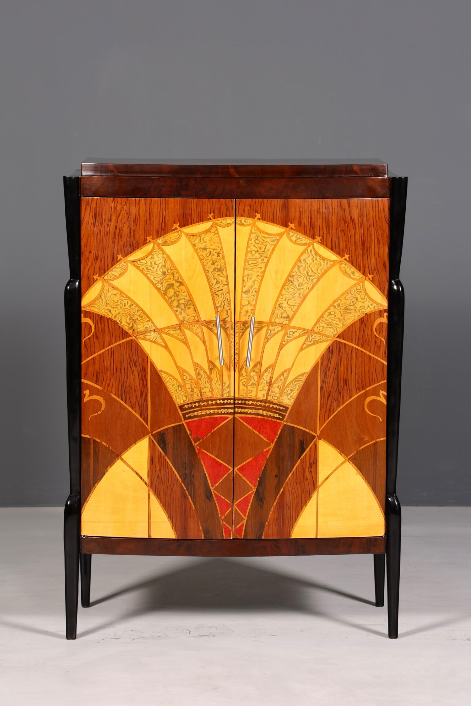 Art Deco Stil Highboard Schrank Kommode Vertiko Cabinet Sun