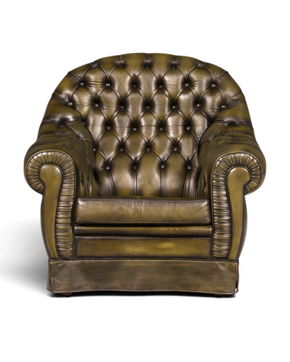 Stilvoller Original Chesterfield Sessel Englischer Armlehnsessel Echt Leder Herrensessel UK