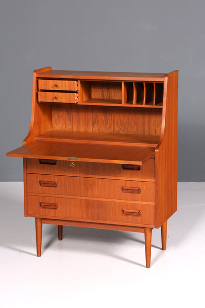 Stylish mid-century secretary desk by Gunnar Nielsen for Tibergaard, teak wood writing desk, 1960s