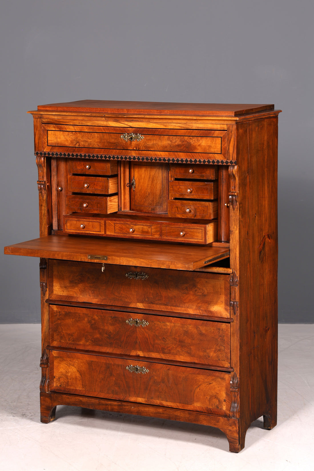 Stilvoller Gründerzeit Sekretär Kommode Jugendstil Schubladenkommode Antik Vertiko