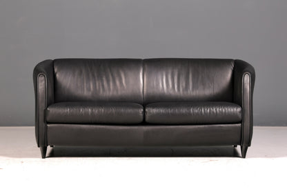 Wunderschönes Original De Sede DS-32 c Sofa Schwarz Echt Leder 2-Sitzer 90er Designer Ledersofa Couch Loungesofa Vintage
