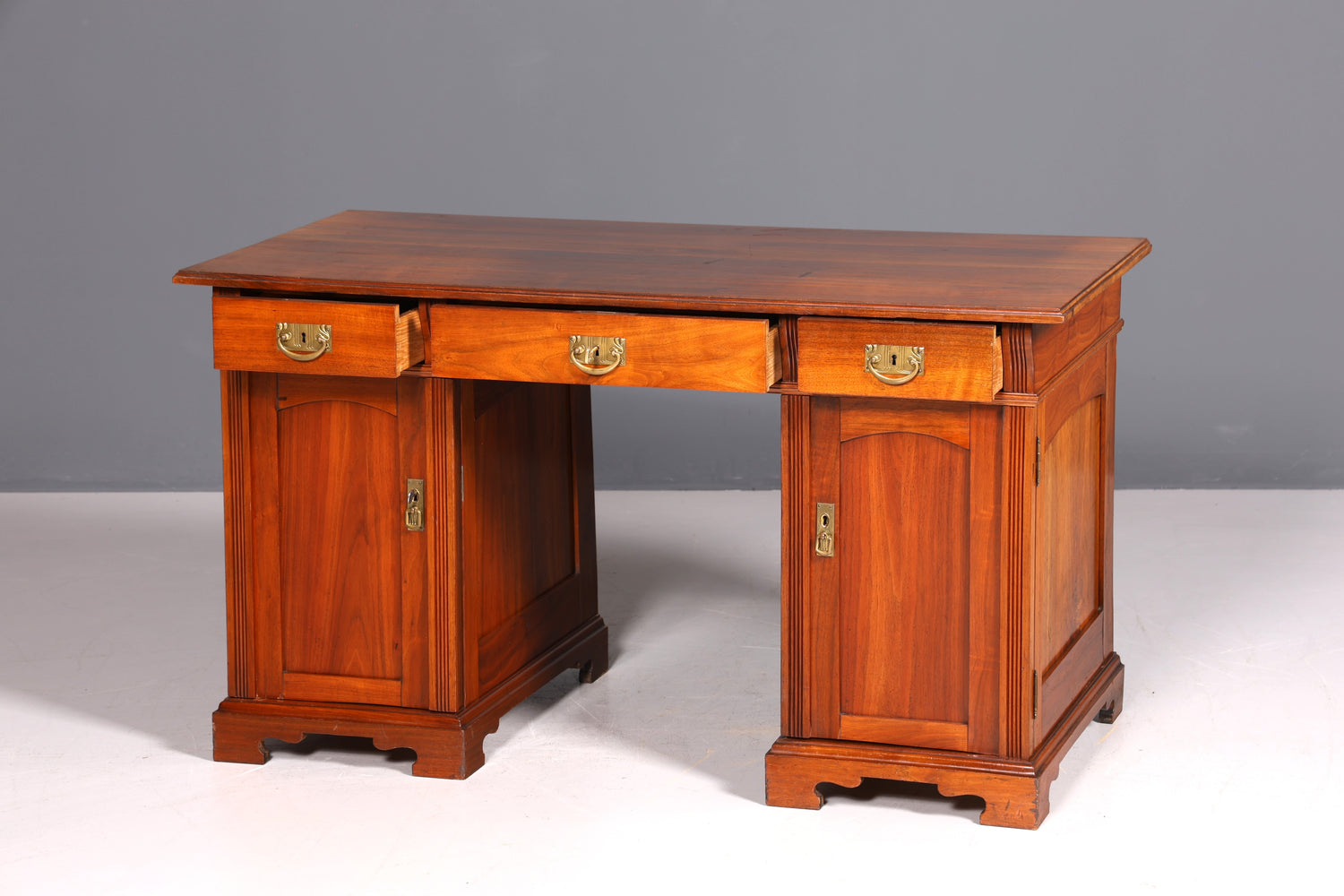 Traumhafter Jugendstil Schreibtisch Eiche Holz Gründerzeit Desk Antik Bürotisch Office Desk