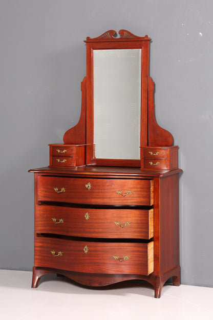 Wunderschöne Englische Kommode mit Spiegelaufsatz Barock Stil Frisierkommode Holz Schrank Flurschrank