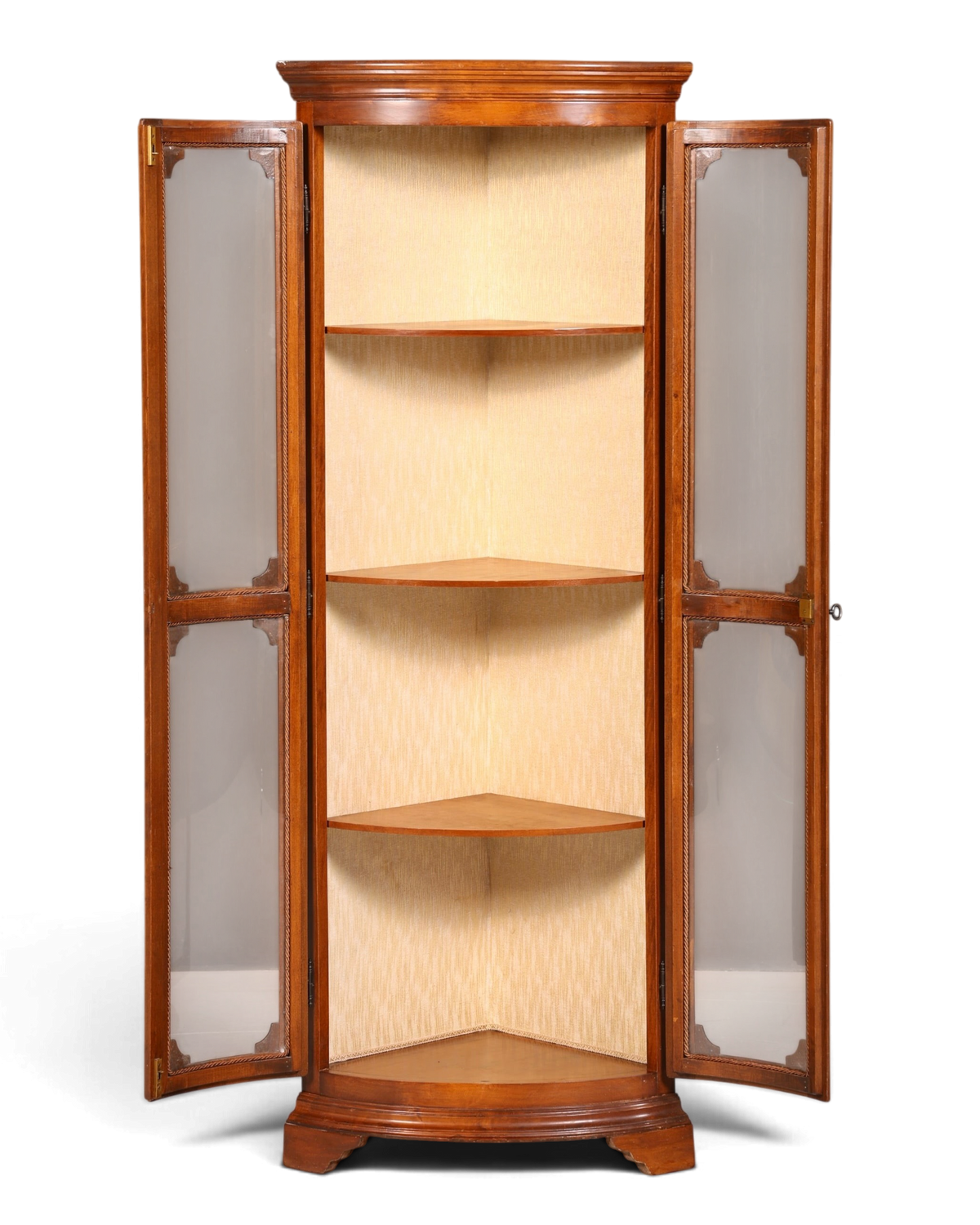 Hauptstadt Möblerei Selva Eckvitrine aus Holz im klassischen italienischen Stil mit Glastüren und Einlegeböden