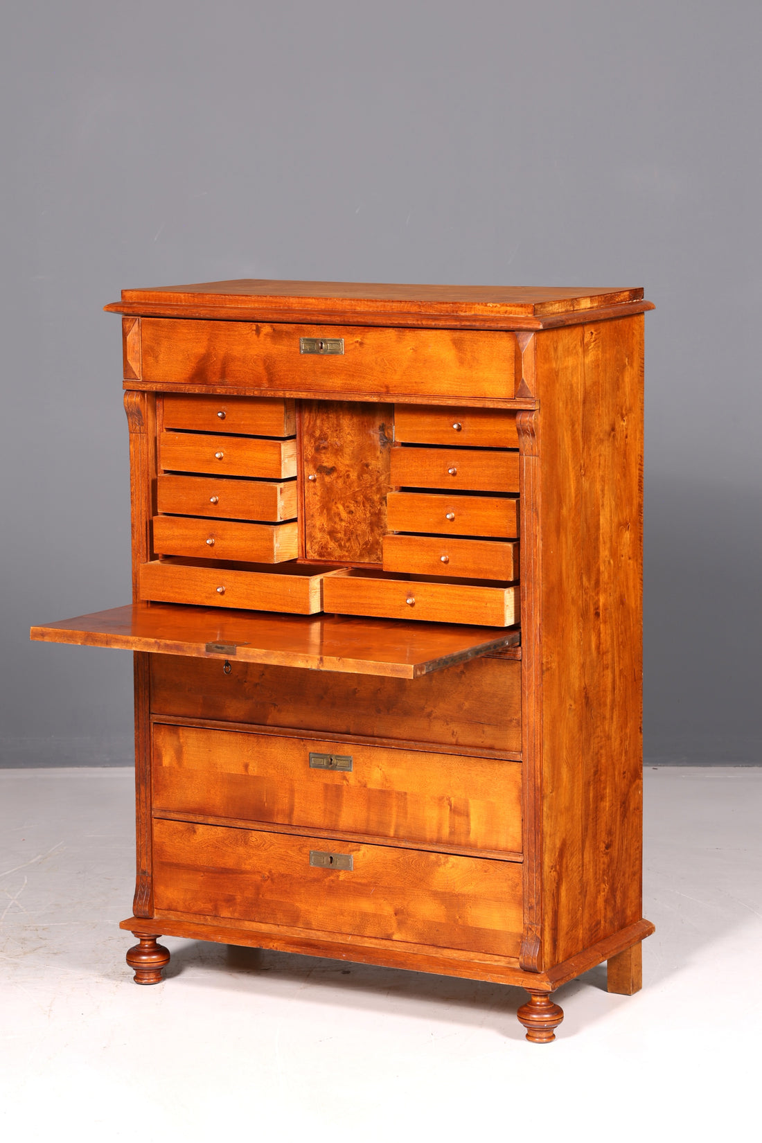 Beautiful German Gründerzeit secretary desk, Art Nouveau chest of drawers, antique vertiko, vintage