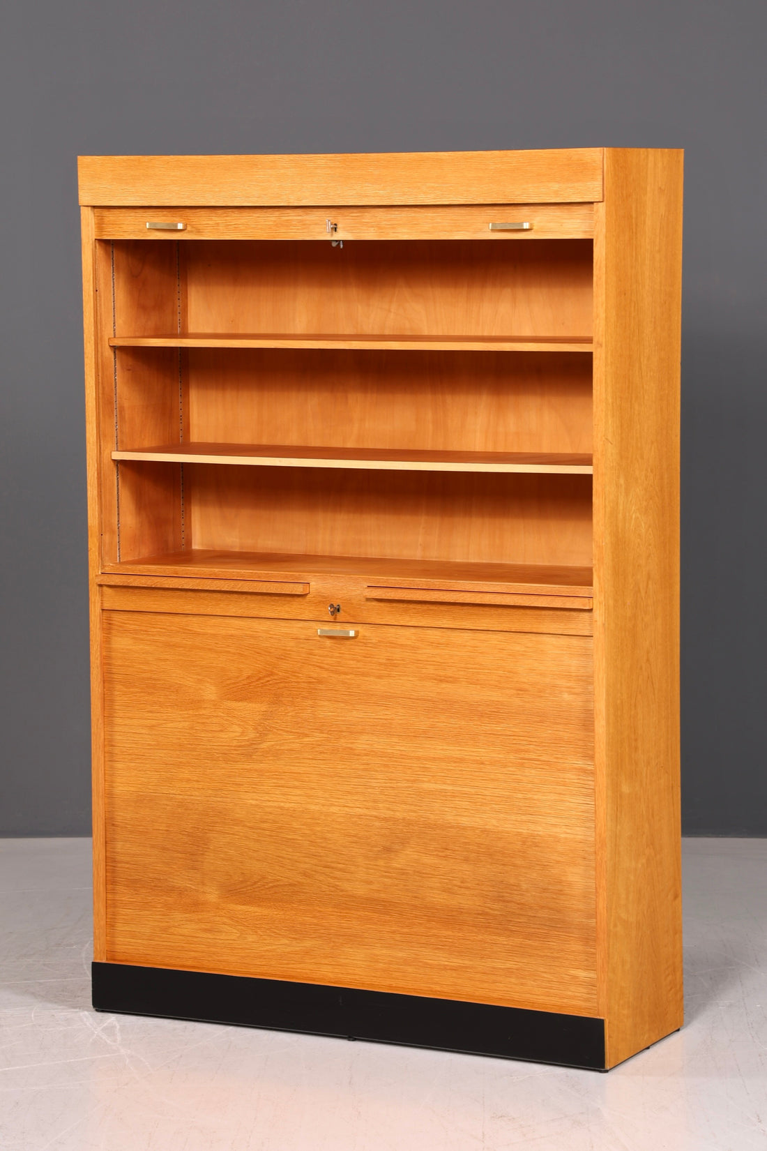 Stilvoller Mid Century Rollladenschrank Bauhaus Apothekerschrank Art Deco Büro Aktenschrank