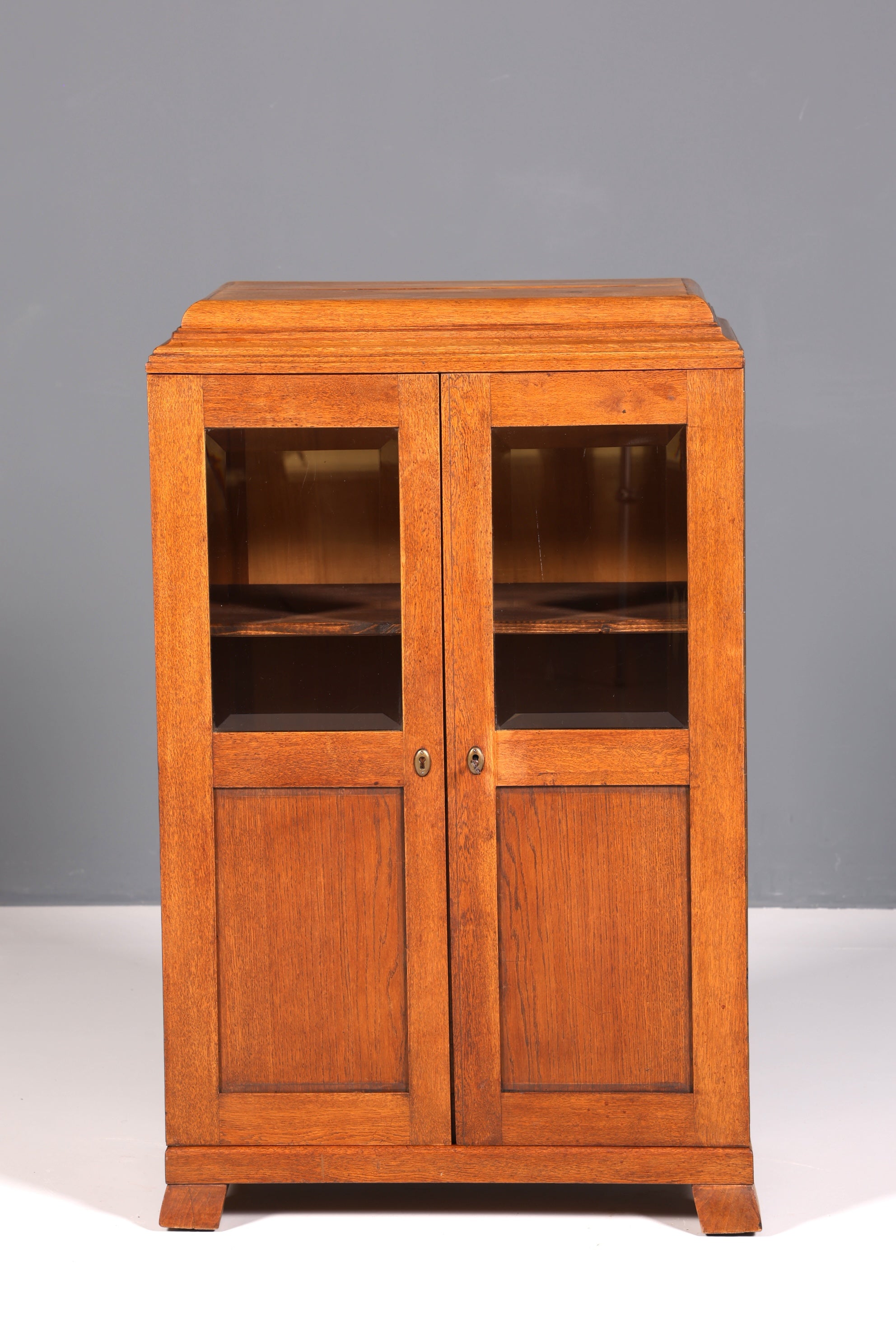 Traumhafte Jugendstil Vitrine Antike Holz Bücherschrank Eiche Antik Schrank Geschirrschrank