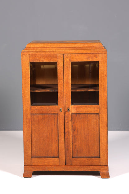 Traumhafte Jugendstil Vitrine Antike Holz Bücherschrank Eiche Antik Schrank Geschirrschrank