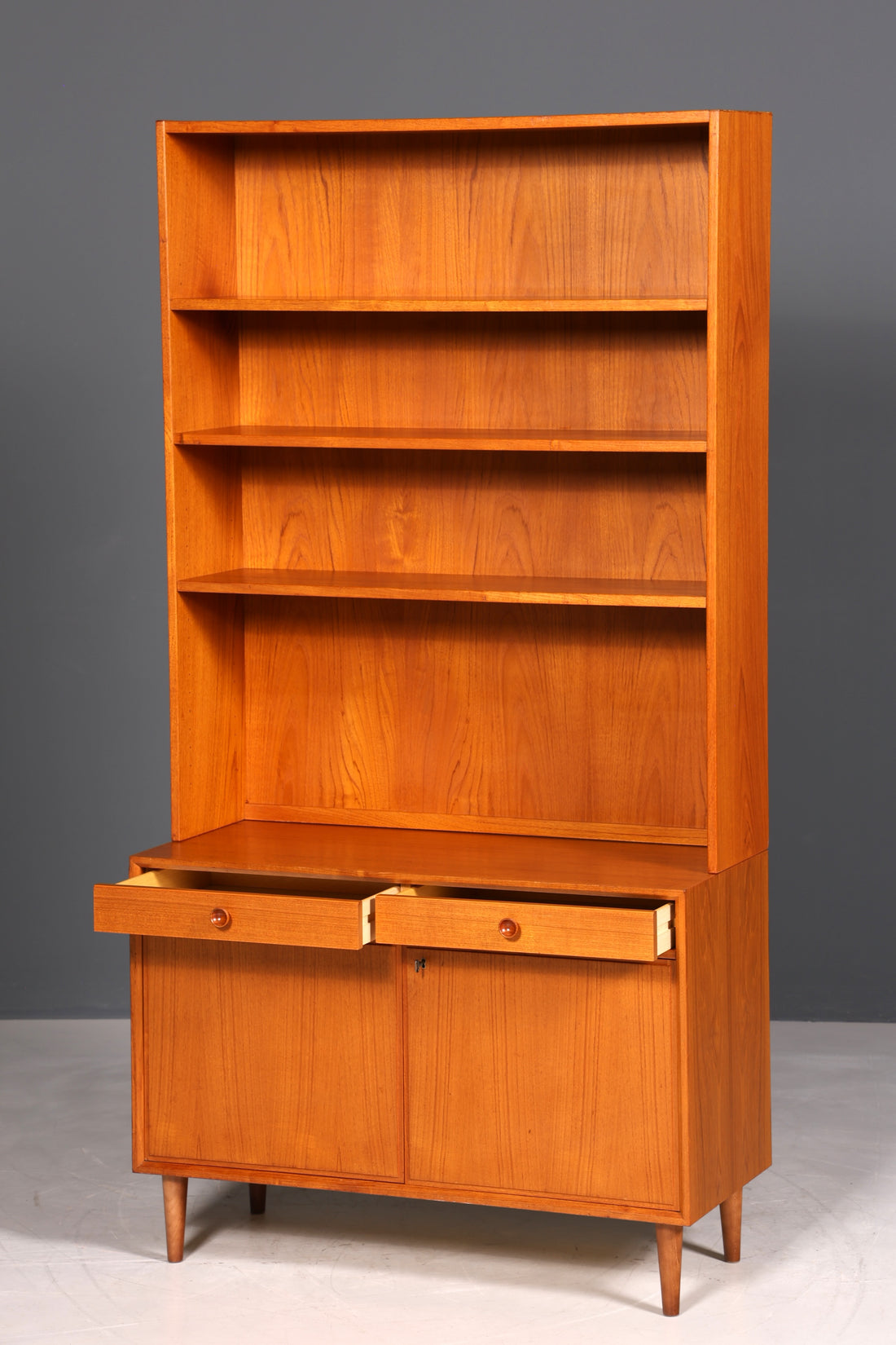 Wunderschönes Mid Century Regal Danish Design Teak Holz Schrank Retro Bücherregal Kommode 1 von 2