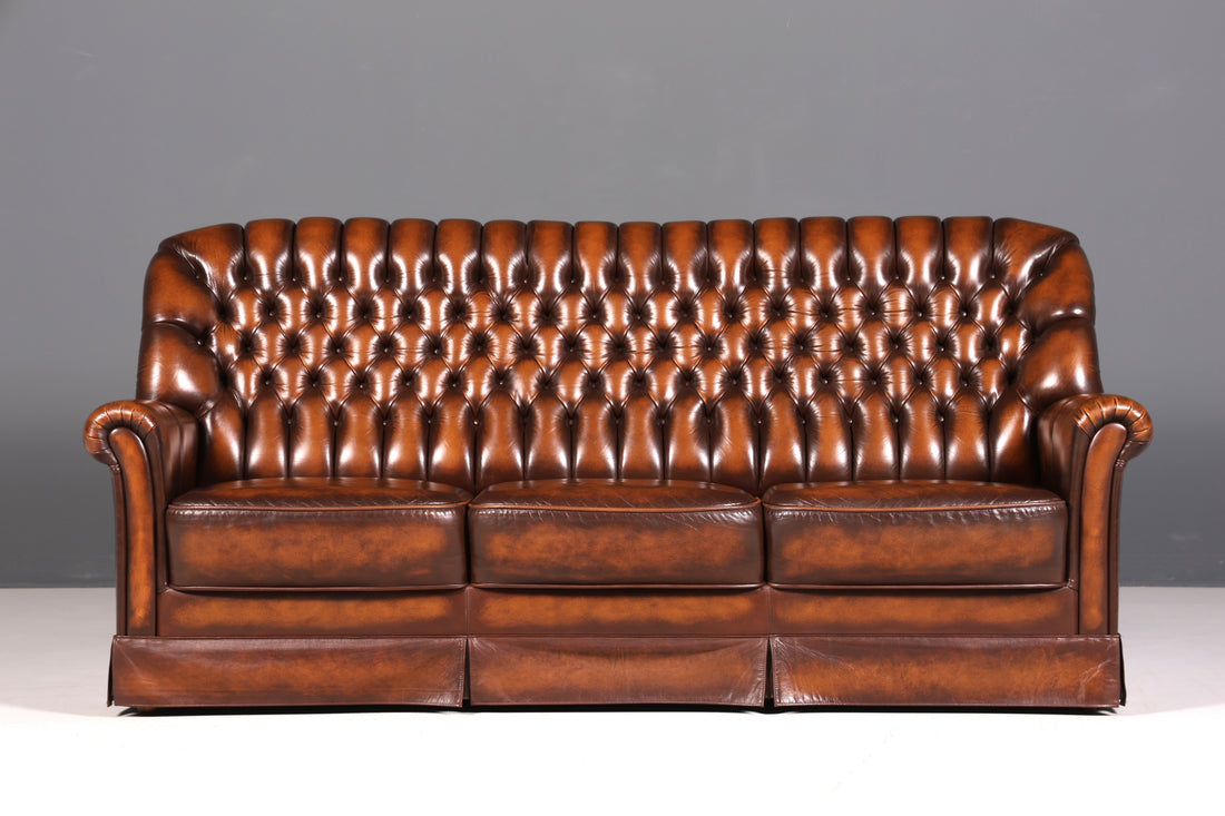 Wunderschönes Original Chesterfield Sofa 3- Sitzer echt Leder Couch Englisch