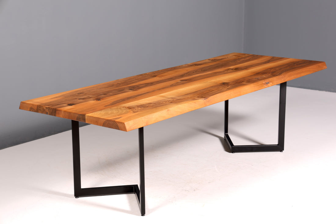 Beautiful walnut table 260cm-97cm dining room table live edge top solid wood kitchen table