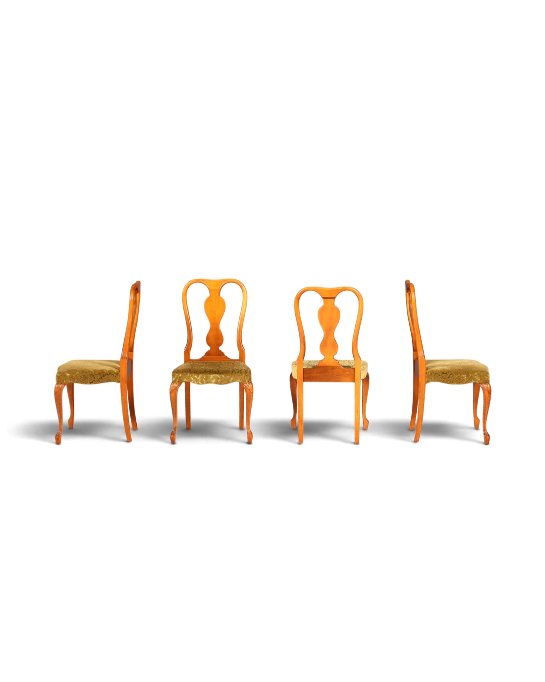 4x Wunderschöne Chippendale Stühle Barock Stil Stuhlset Polsterstuhl Set Küchenstühle Esszimmer Stühle