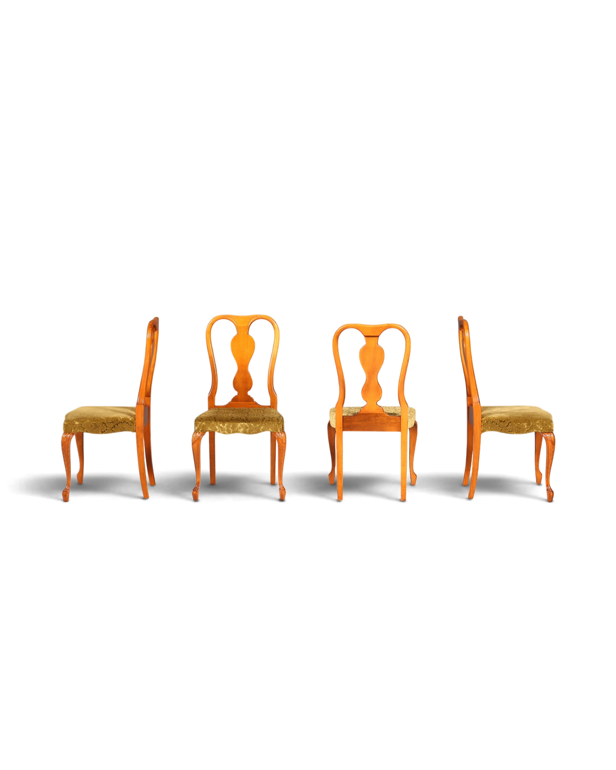 4x Wunderschöne Chippendale Stühle Barock Stil Stuhlset Polsterstuhl Set Küchenstühle Esszimmer Stühle