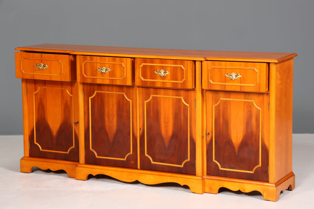 Traumhaftes Englisches Sideboard Eibe Schrank Antik Stil Buffetschrank Kommode