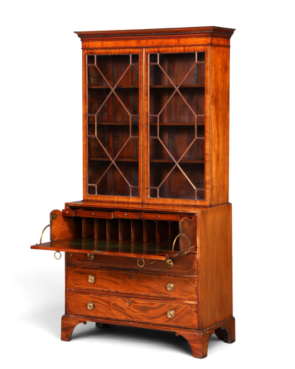G785 Finish Wunderschöne Englische Vitrine Bibliothek Sekretär echt Holz Antik Schrank Regal (Kopie)