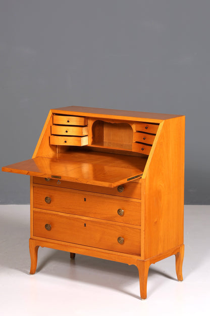 F226 Finish cm Schlichter Mid Century Sekretär Vintage Schreibmöbel echt Holz Kommode Office Secretary