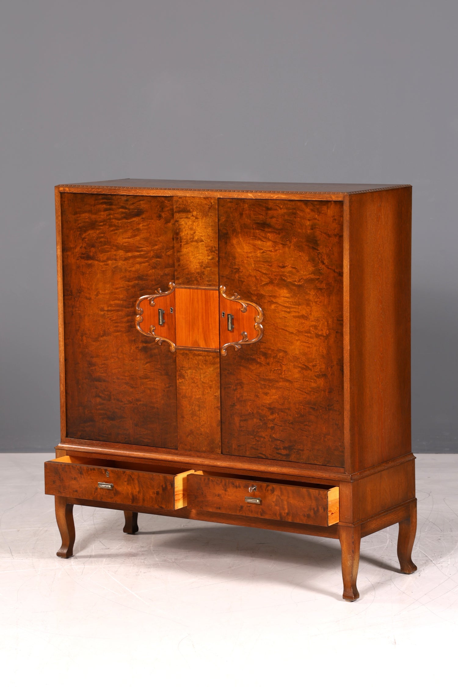 G149 Finish cm Stilvoller Original Art Deco Schrank Vertiko Sideboard um 1930 Highboard Kommode