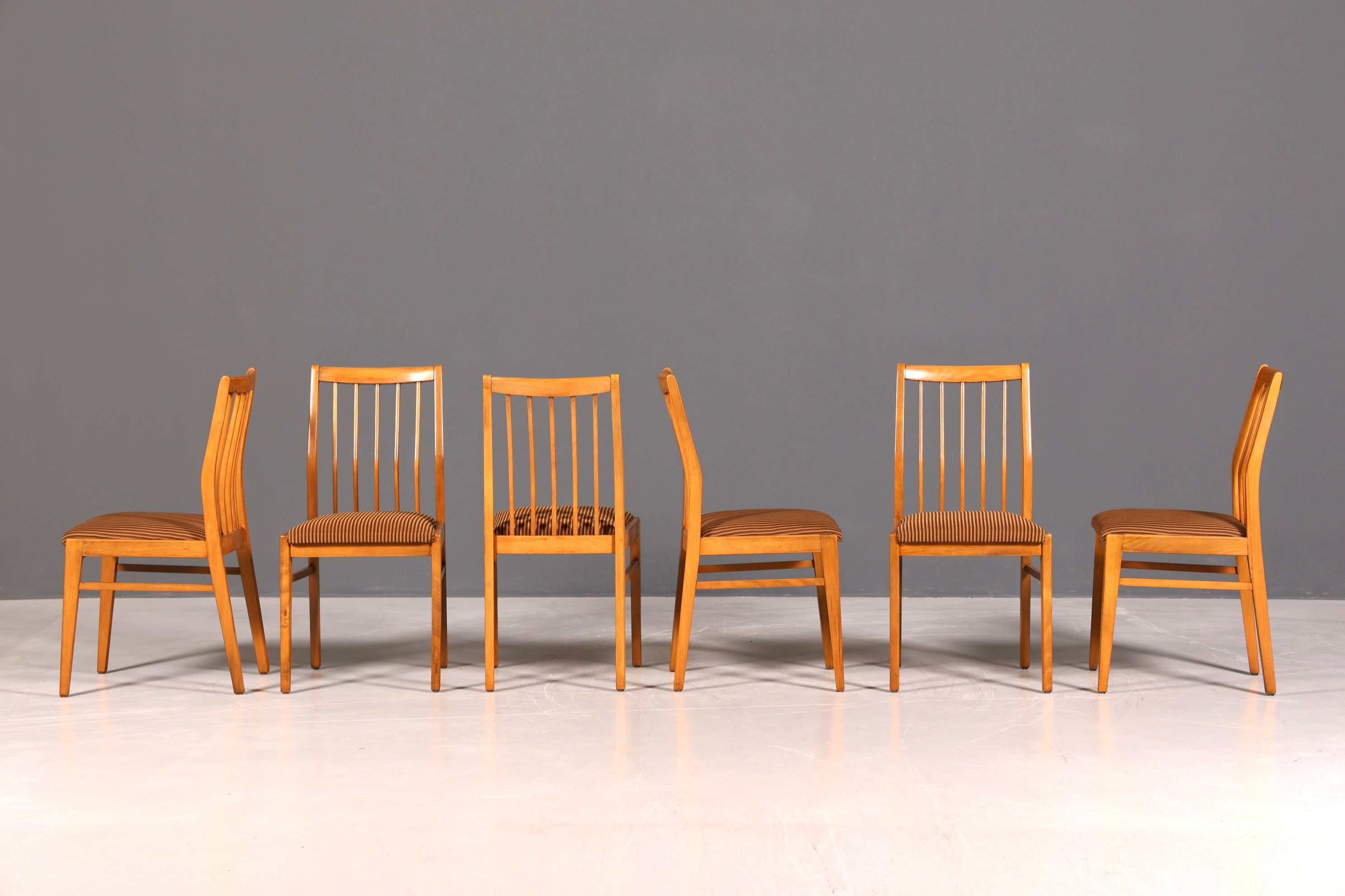 G228 Finish 6x Schlichte Mid Century Stühle Retro Stuhlset Danish Design Küchenstühle Esszimmer Stühle (Kopie)