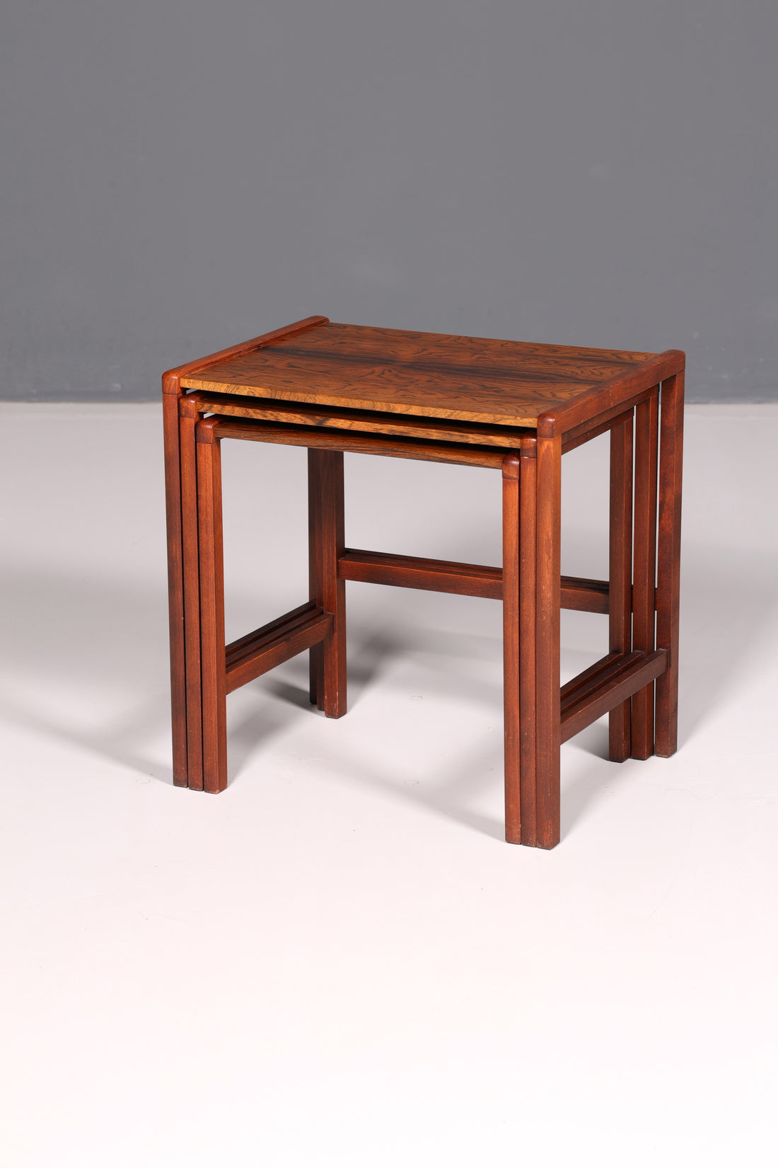 Filigranes Mid-Century Table Set, Rosewood Coffee Table, Set of 3, Side Table, Nesting Tables, Vintage