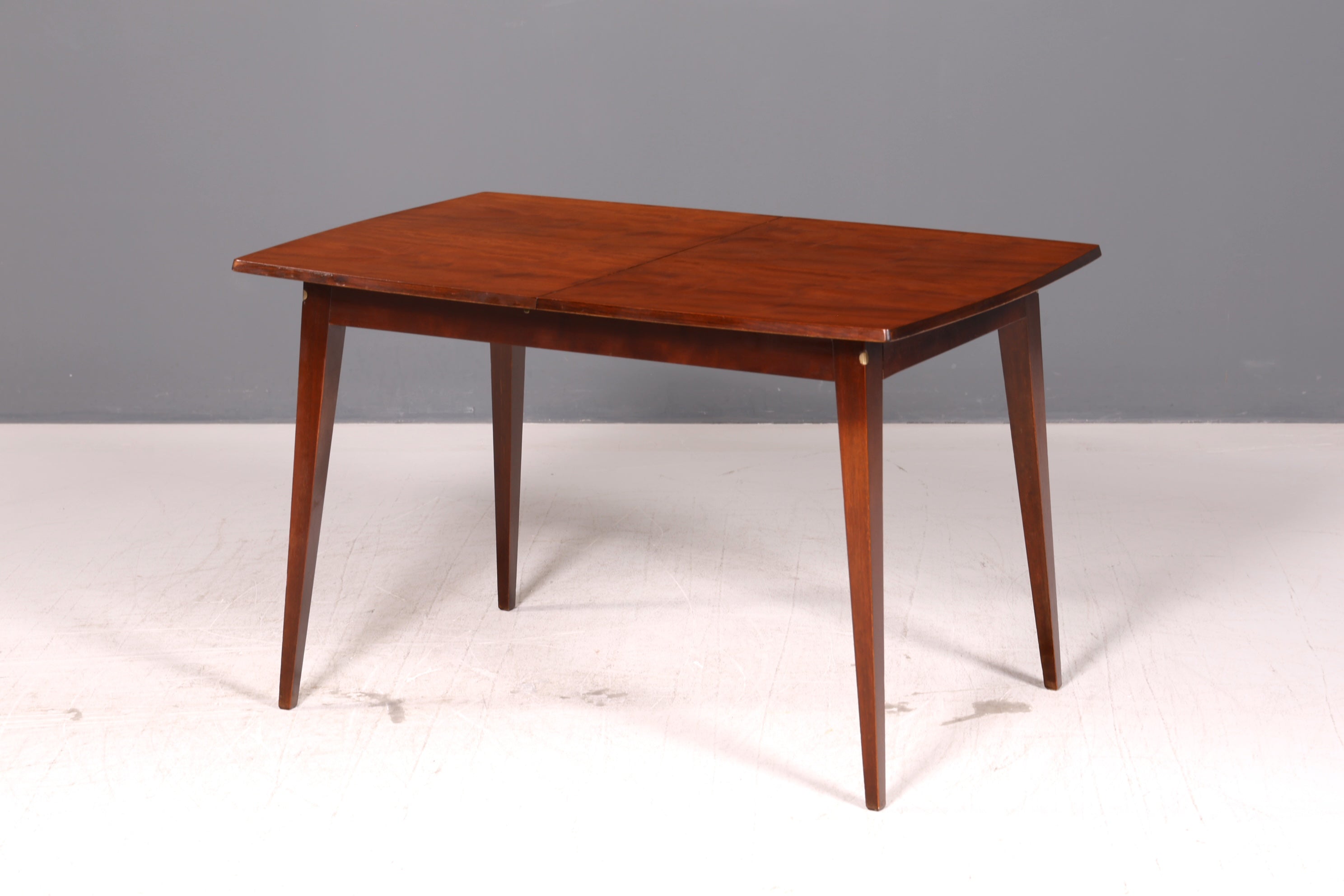 Schlichter Mid Century Esstisch ausziehbar Vintage Tisch Retro Küchentisch Esszimmertisch Holz 60s