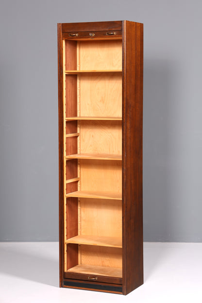 Simple mid-century roll-top cabinet, Bauhaus style, vertiko, apothecary cabinet, Art Deco office filing cabinet