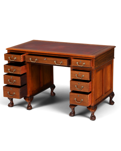 G362 Finish Wunderschöner Englischer Schreibtisch echt Lederauflage Bürotisch Antik Stil Office Desk (Kopie 2)
