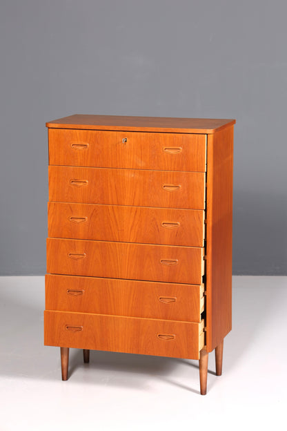 Wunderschöne Mid Century Kommode Teak Holz Vertiko Danish Design Vintage Schubladen Kommode