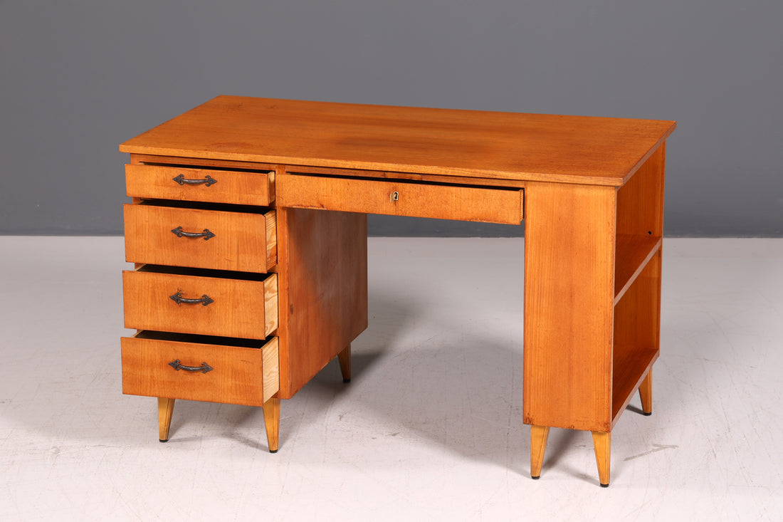 Wunderschöner Mid Century Schreibtisch Danish Design Bürotisch Vintage Retro 60er Office Table Arbeitstisch Holz Skandinavisch