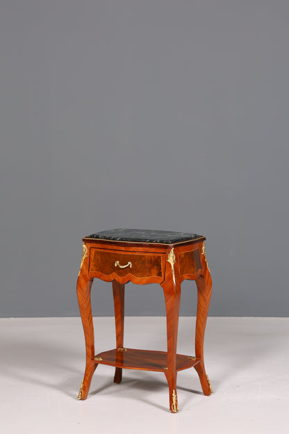 Wunderschöner Louis XV Beistelltisch Barock Stil Ablagetisch Marmor Kommode Telefontisch