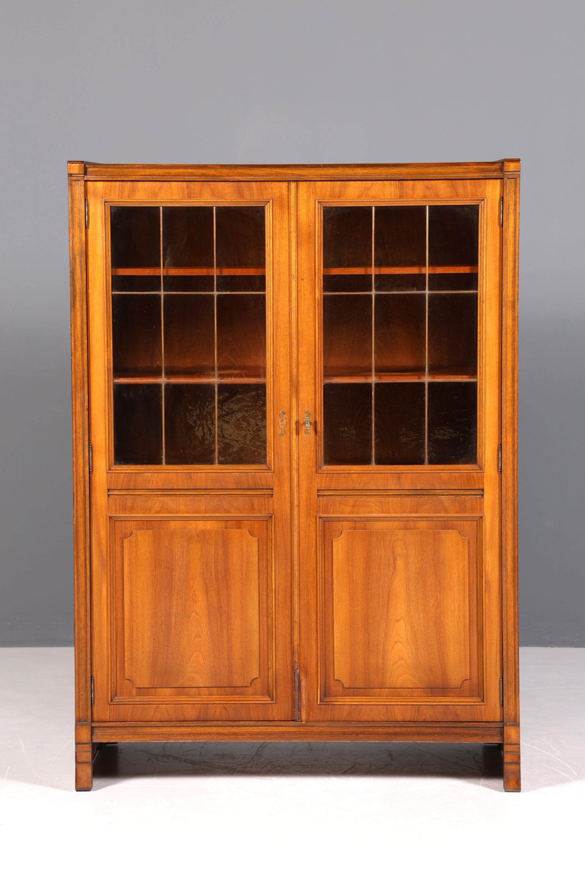 Traumhafte Jugendstil Vitrine Antike Holz Bücherschrank Eiche Antik Schrank Geschirrschrank