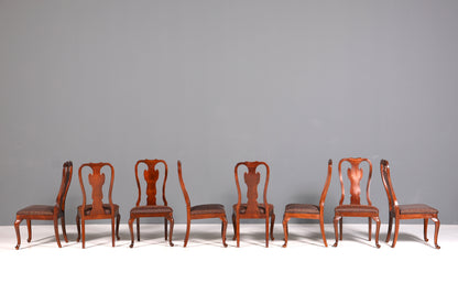 8x Edle Drexel Heritage Stühle Amerikanisch USA Chippendale Stil Stuhlset Küchenstuhl Set Esszimmer Stühle