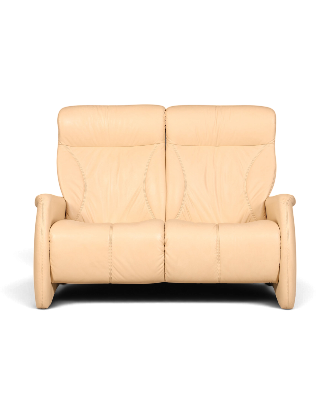 Hauptstadt Möblerei Himolla Cumuly 2-Sitzer Ledersofa in Creme mit ergonomischer Rückenlehne