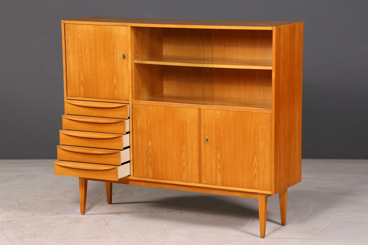 Wunderschöne Original Hellerau Mid Century Vitrine Schrank Franz Ehrlich 602 Kommode Bücherregal
