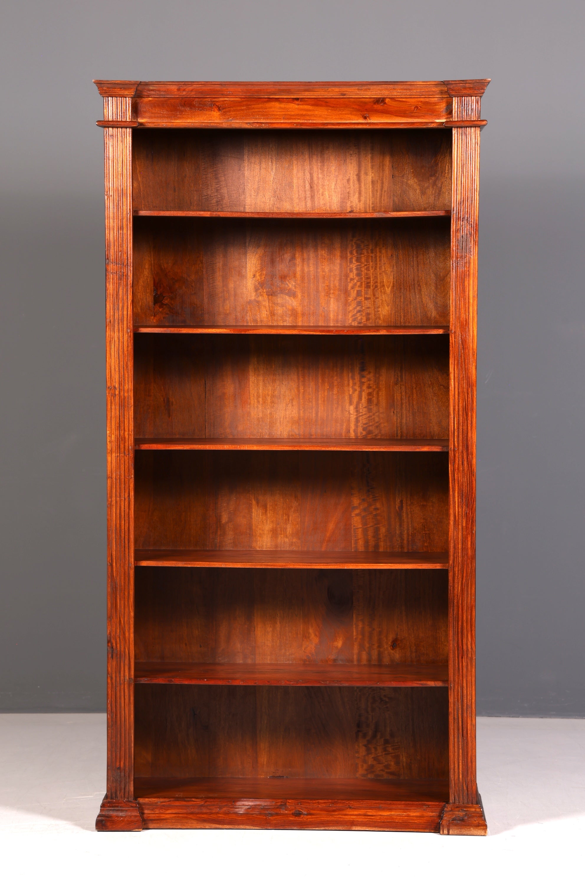 Traumhaftes massiv Sheesham Holz Regal Indisch Kolonial Antik Stil Bücherregal Buchablage Bibliothek