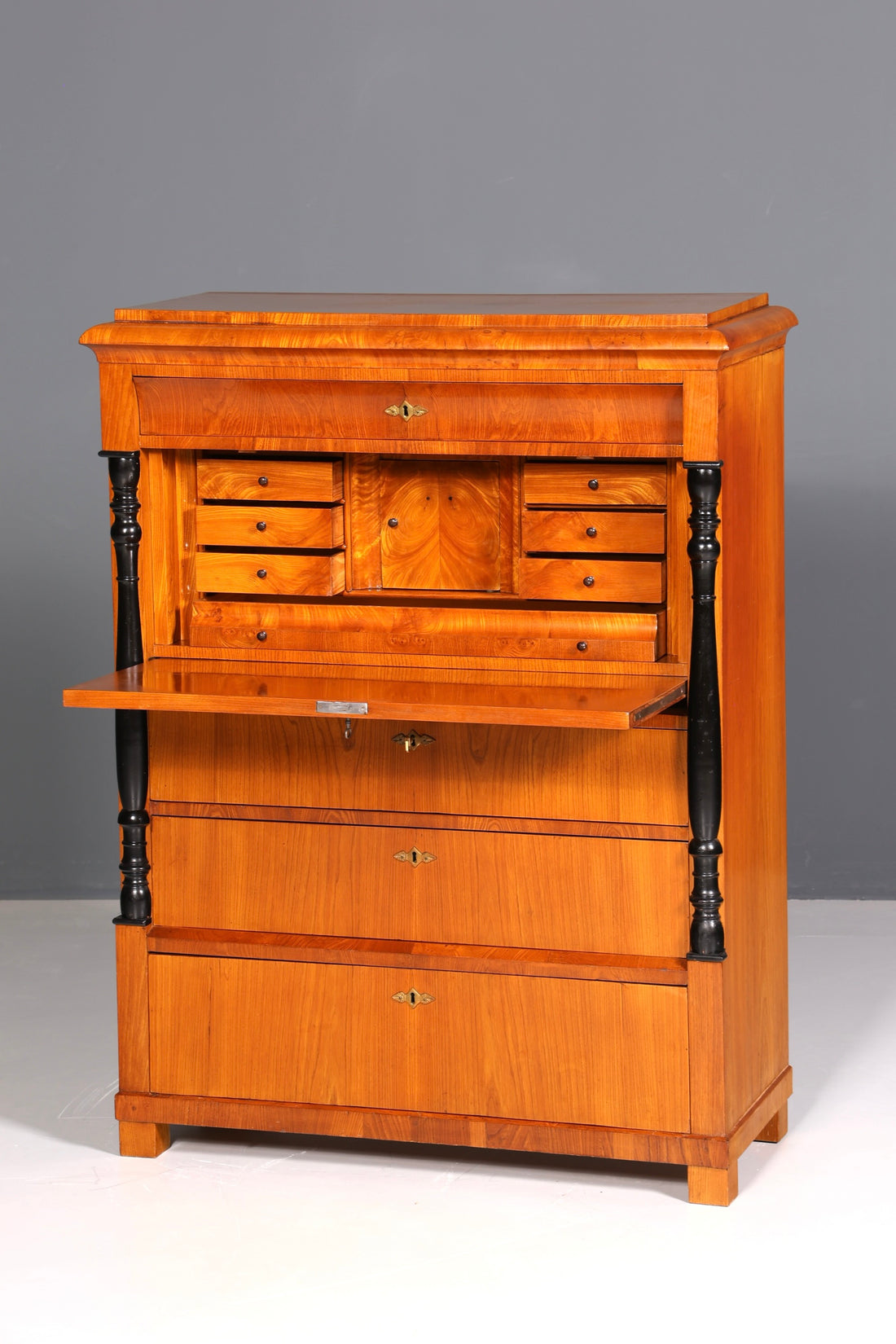 Beautiful Original Biedermeier Secretary around 1860 English Chest of Drawers Antique Office Chest of Drawers