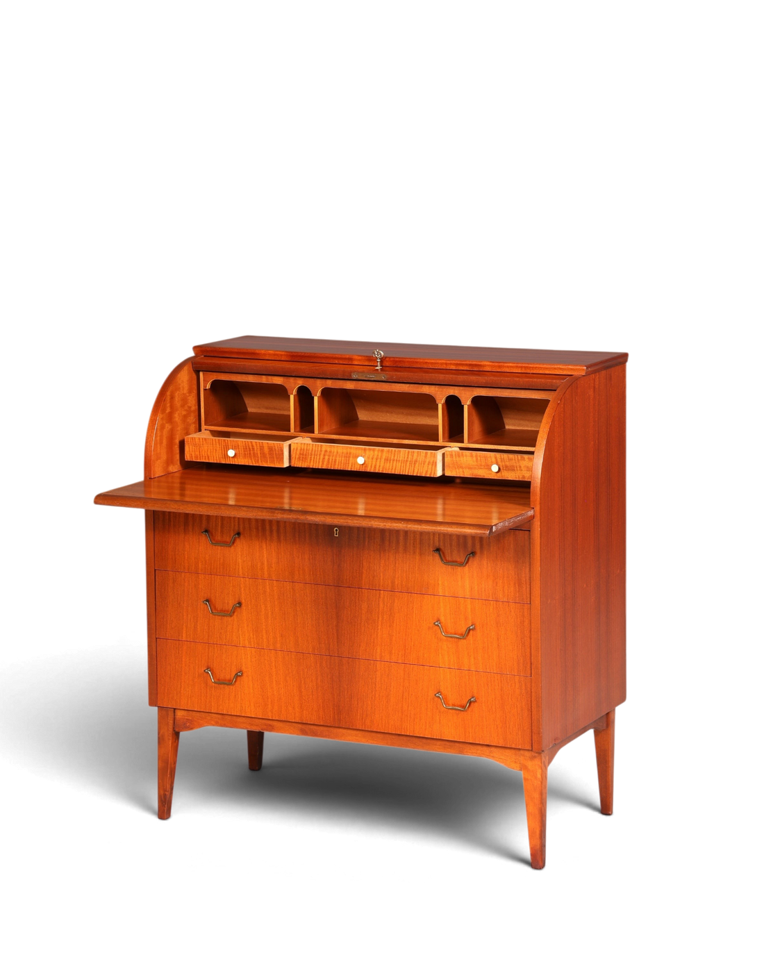 Wunderschöner Mid Century Rollladen Sekretär echt Holz Büro Schrank Vintage Schreibkommode